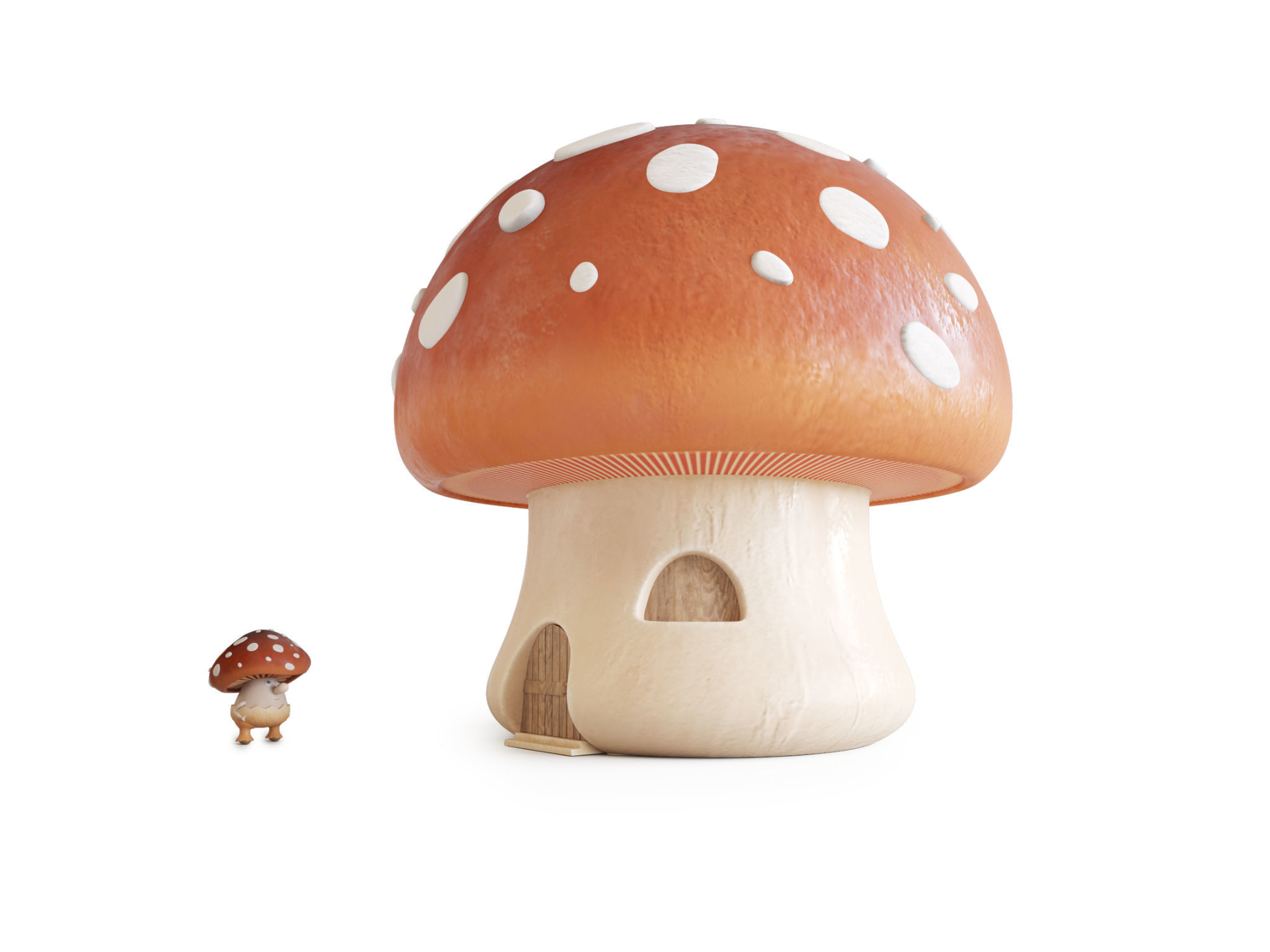 fly agaric man and his house 3D model_7