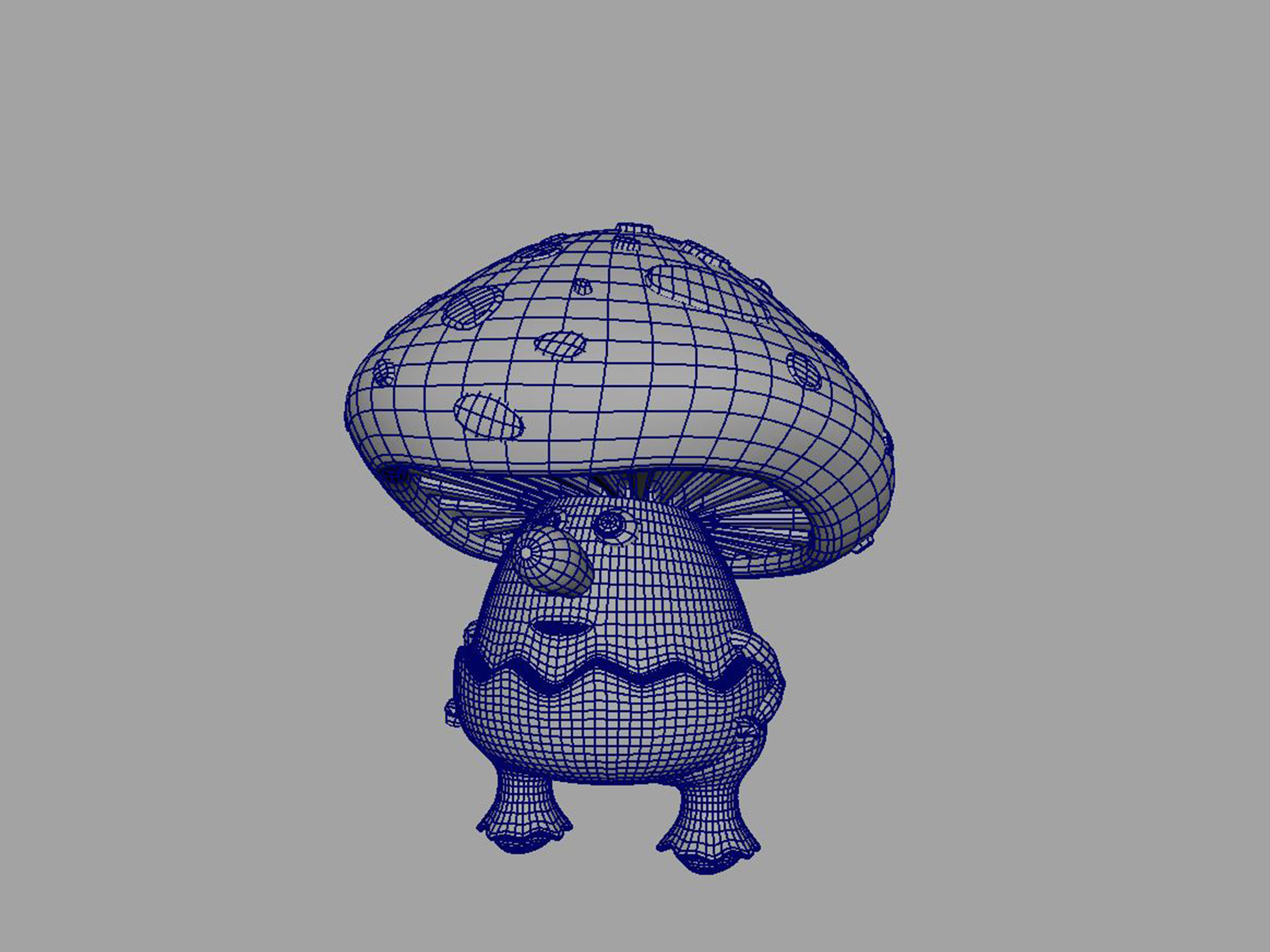 fly agaric man and his house 3D model_2