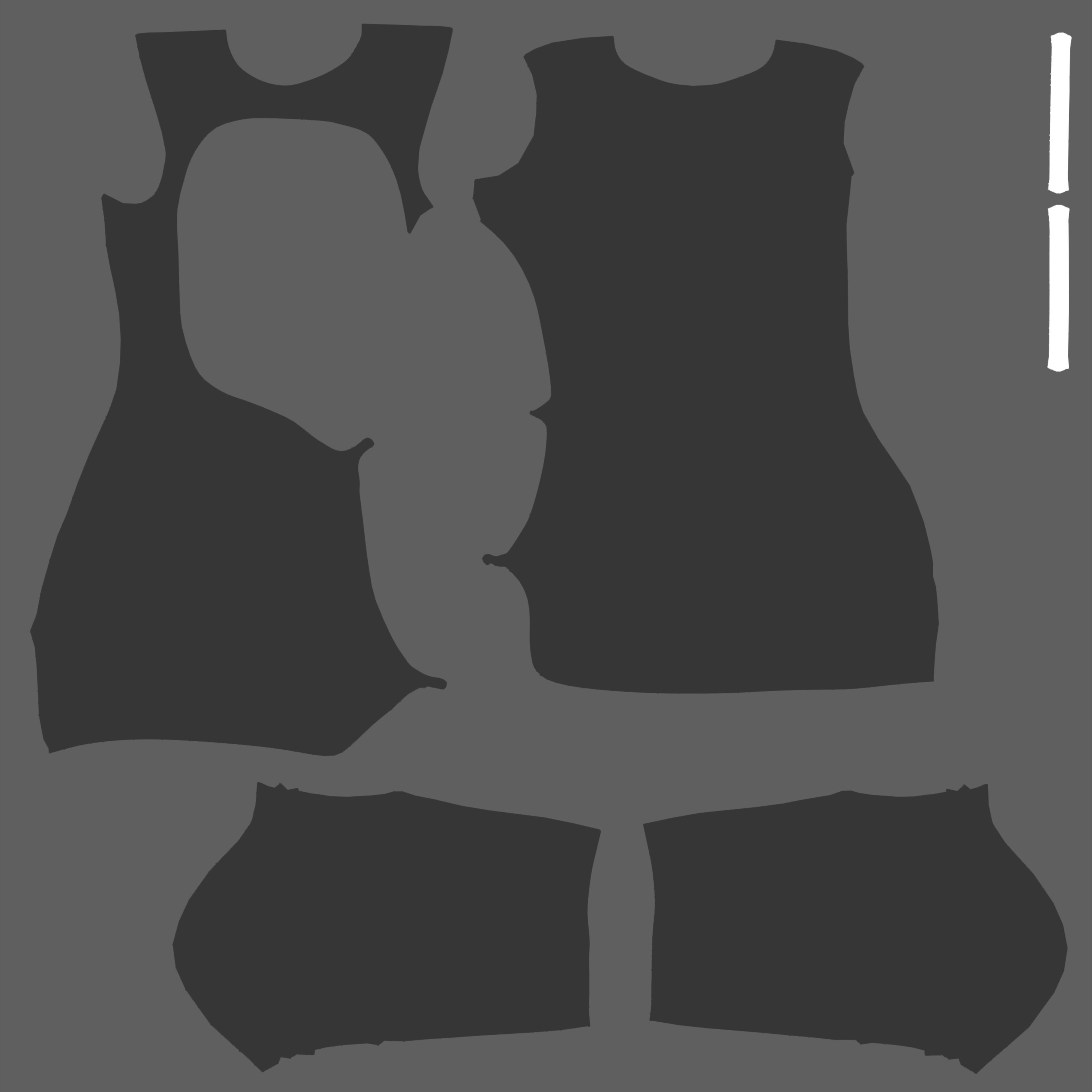 Party Backless Hip Side Slit Cutout Black Dress Low-poly 3D model_14