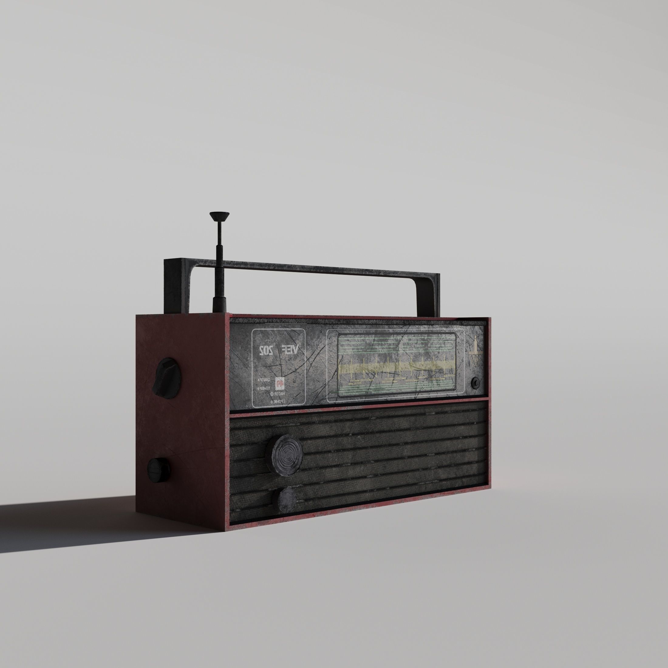 Radio from Soviet Union  Free low-poly 3D model_3