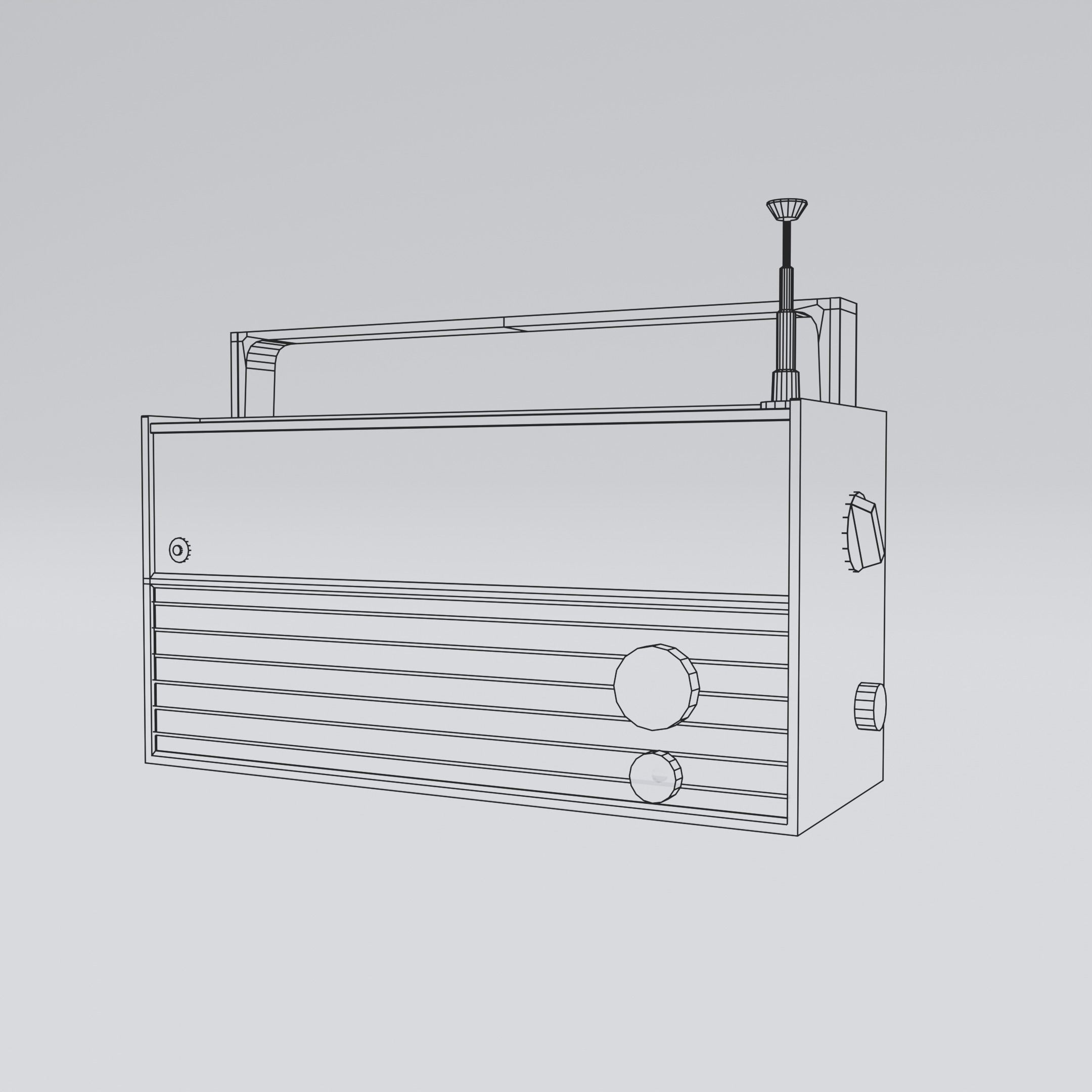 Radio from Soviet Union  Free low-poly 3D model_1