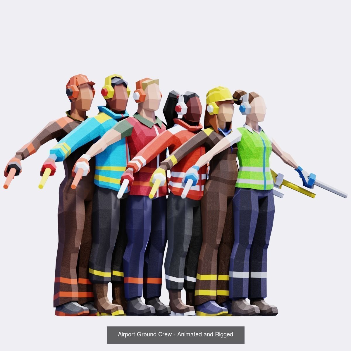 Low Poly People - Animated and Rigged Compilation 3D Model Collection_12