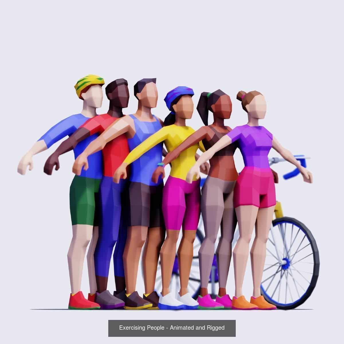 Low Poly People - Animated and Rigged Compilation 3D Model Collection_13