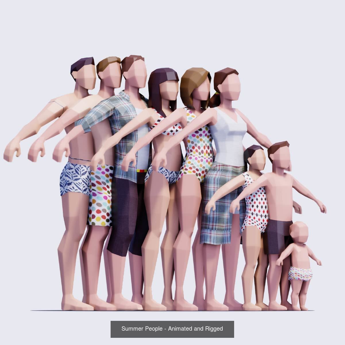 Low Poly People - Animated and Rigged Compilation 3D Model Collection_19