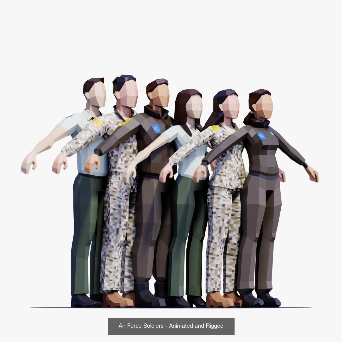 Low Poly People - Animated and Rigged Compilation 3D Model Collection_18