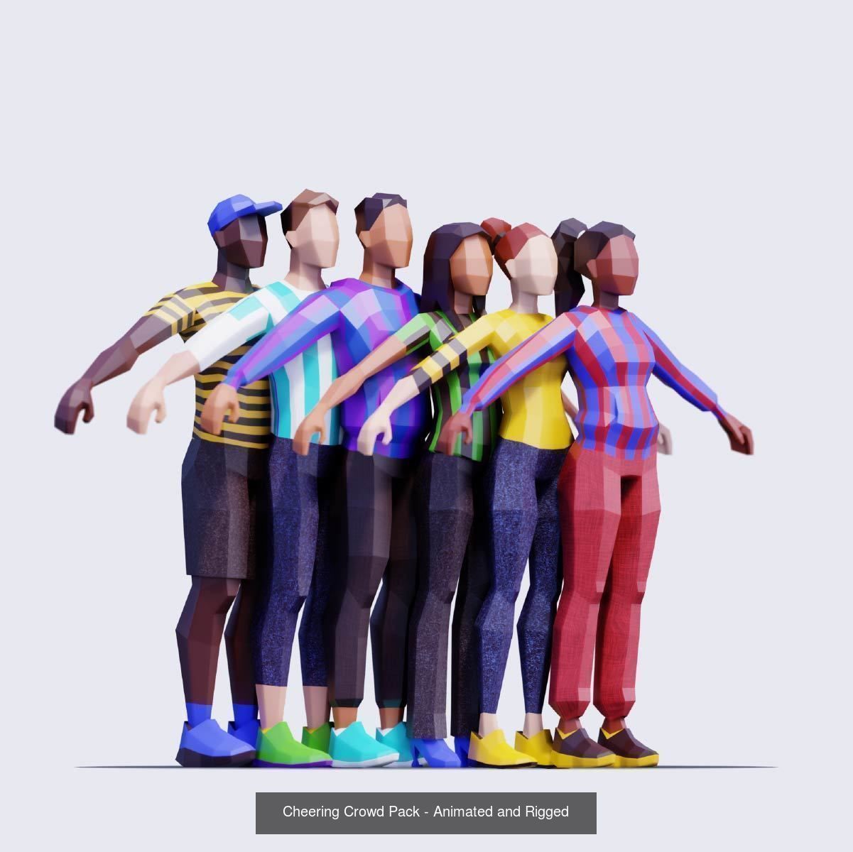 Low Poly People - Animated and Rigged Compilation 3D Model Collection_22