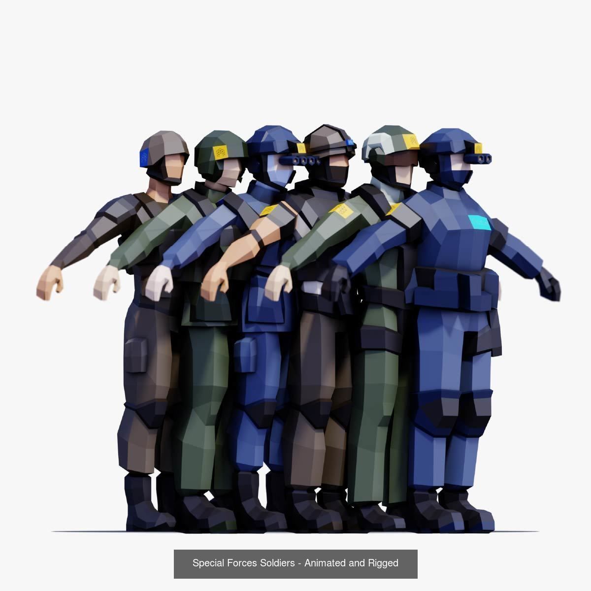 Low Poly People - Animated and Rigged Compilation 3D Model Collection_10