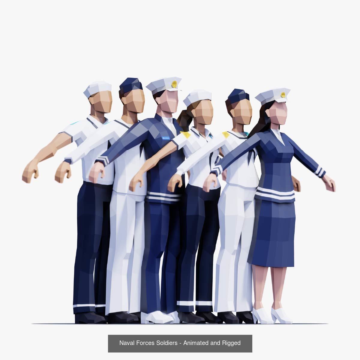 Low Poly People - Animated and Rigged Compilation 3D Model Collection_14