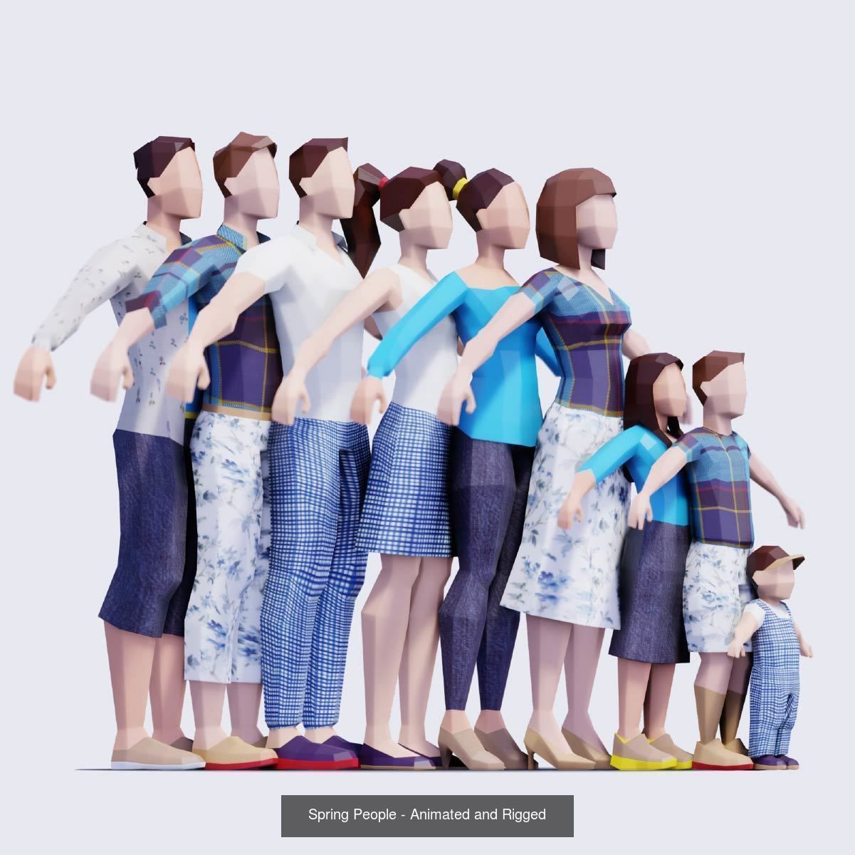 Low Poly People - Animated and Rigged Compilation 3D Model Collection_15