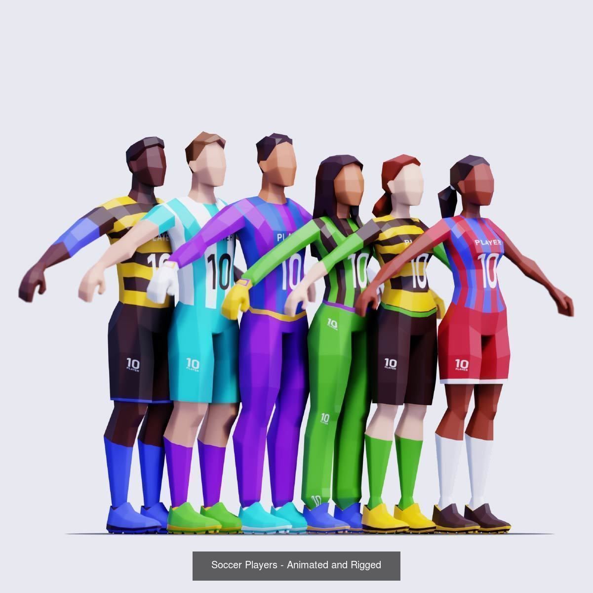 Low Poly People - Animated and Rigged Compilation 3D Model Collection_11