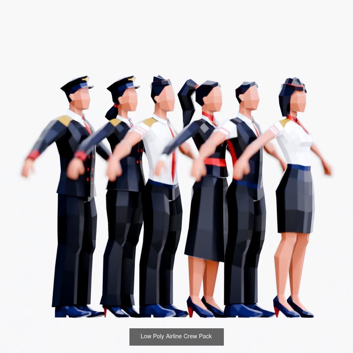 Low Poly People - Animated and Rigged Compilation 3D Model Collection_1