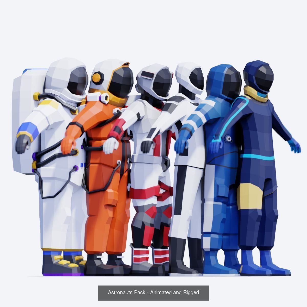 Low Poly People - Animated and Rigged Compilation 3D Model Collection_8