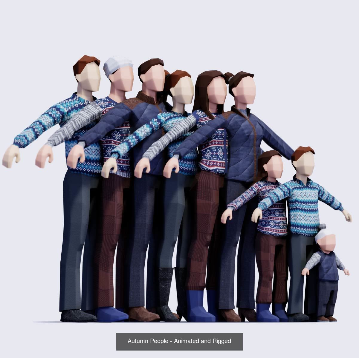 Low Poly People - Animated and Rigged Compilation 3D Model Collection_17