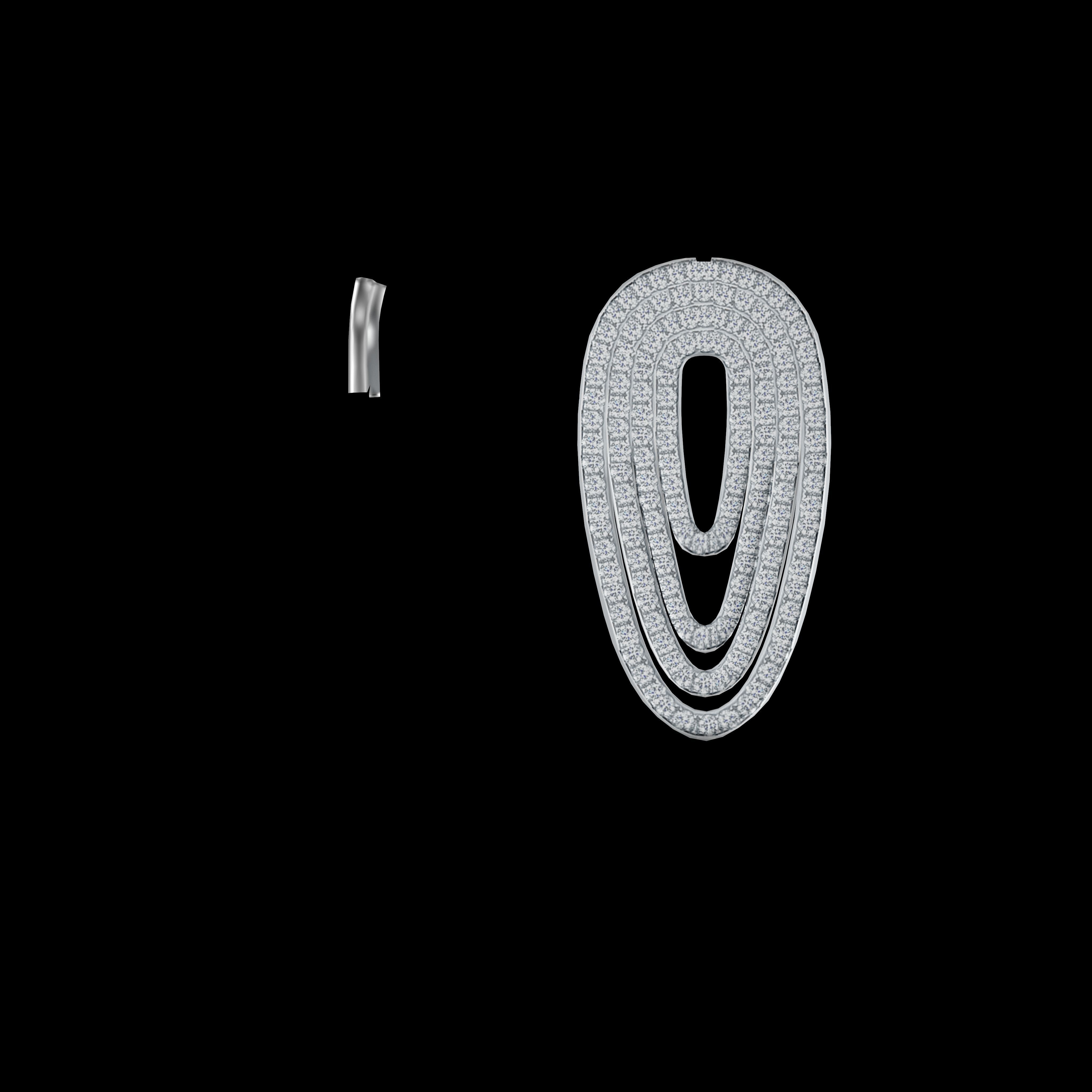 Diamond Earrings Low-poly 3D model_8