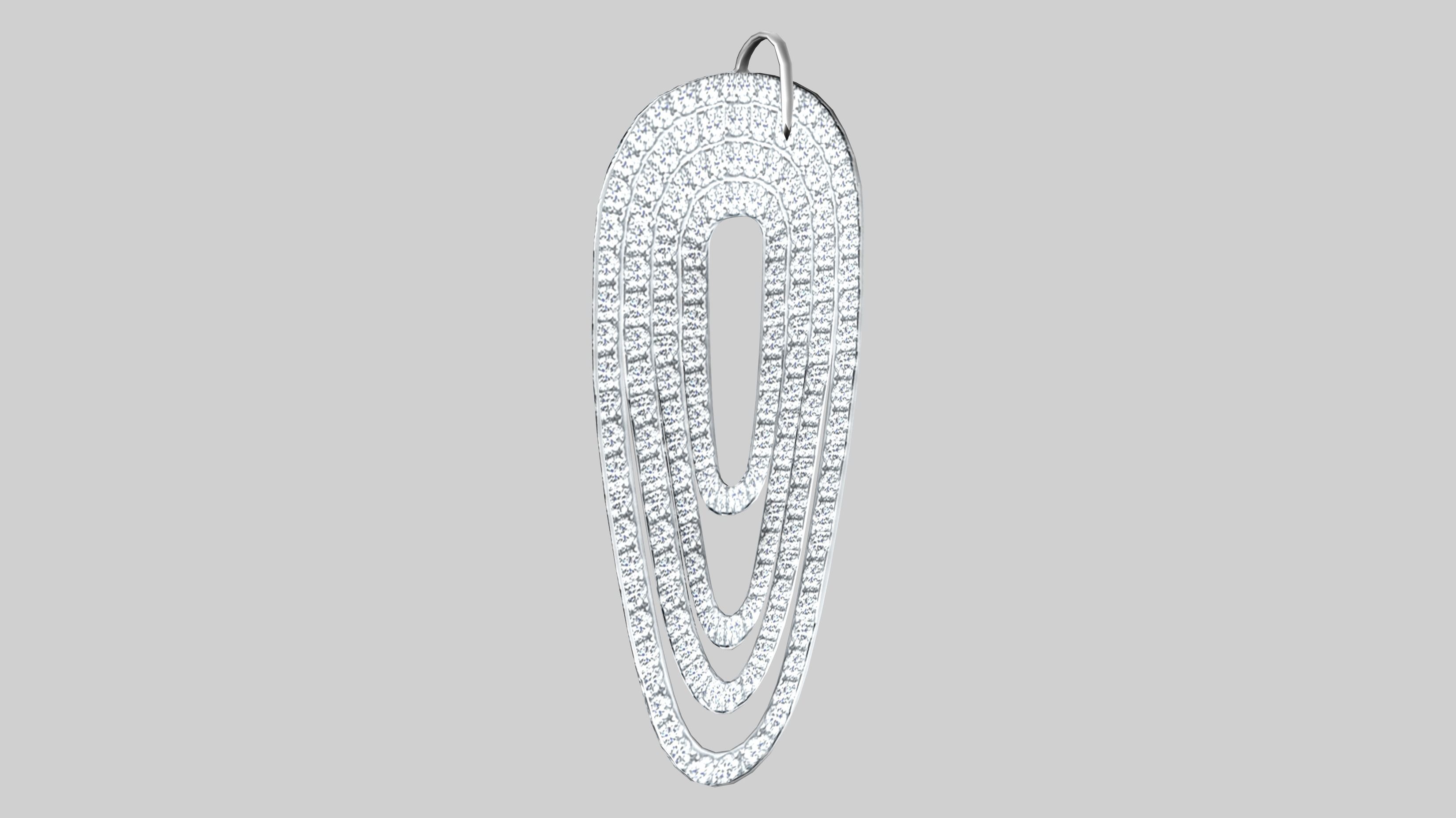 Diamond Earrings Low-poly 3D model_4