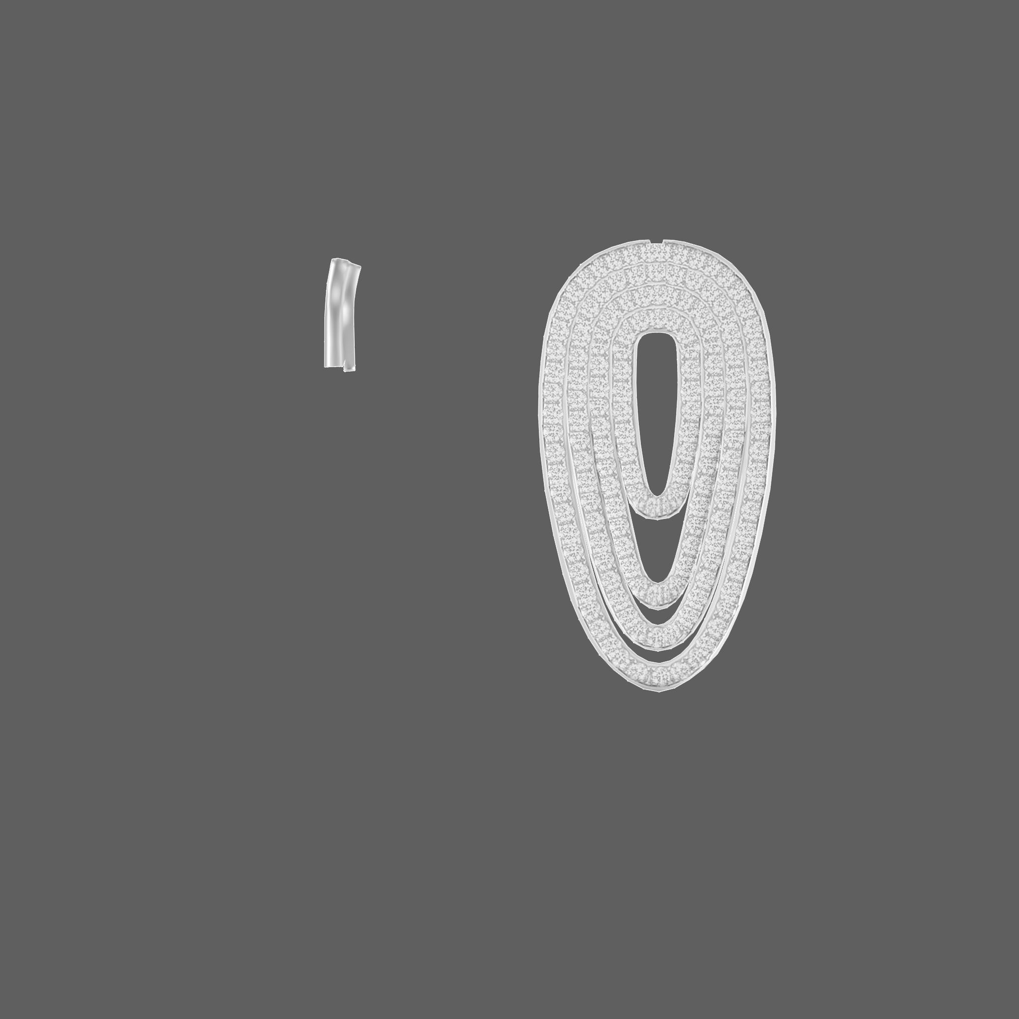 Diamond Earrings Low-poly 3D model_10