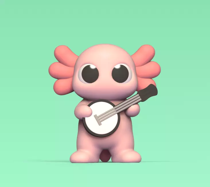 Axolotl Banjo 3D print model_0