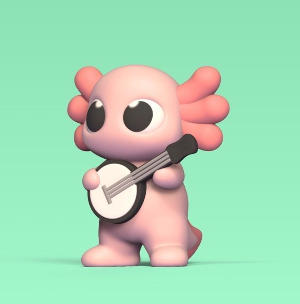 Axolotl Banjo 3D print model_1