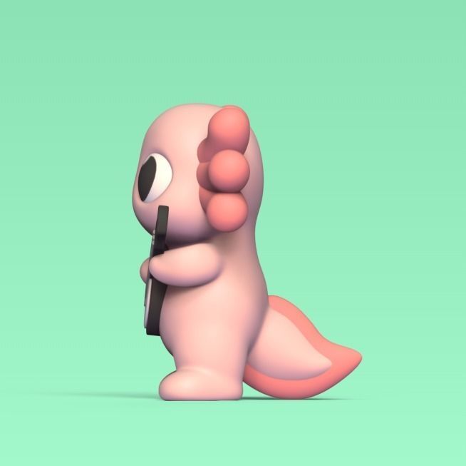 Axolotl Banjo 3D print model_2