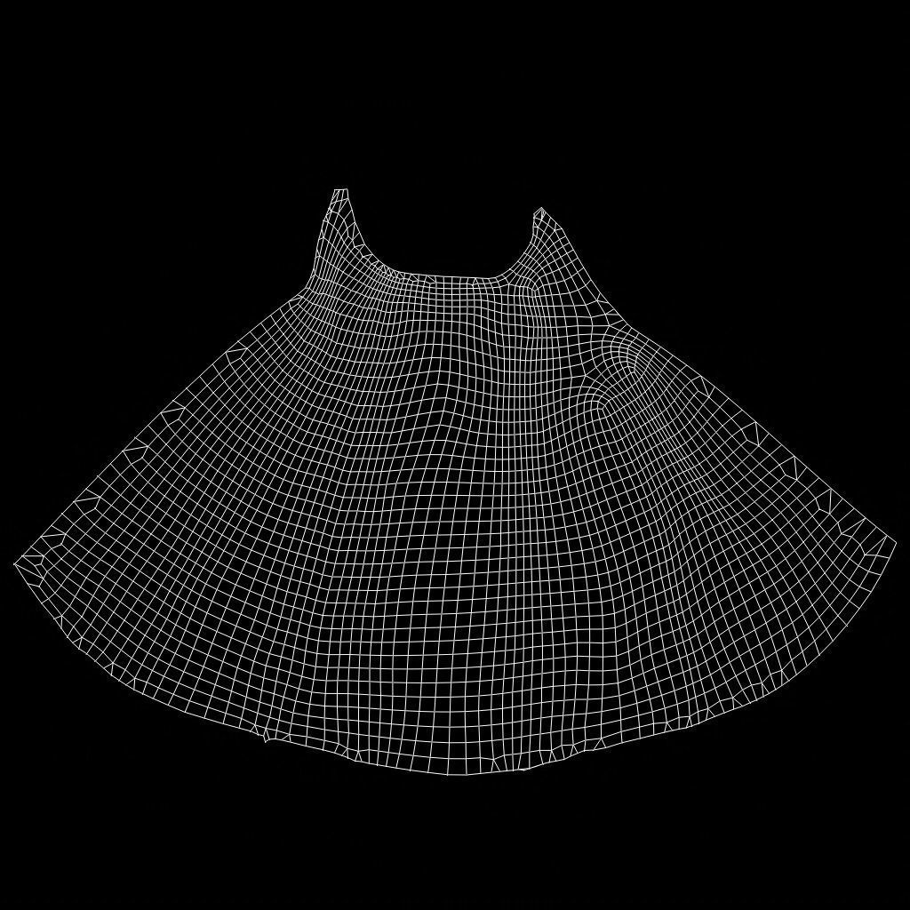 Female Super Hero Costume With Cape Low-poly 3D model_18