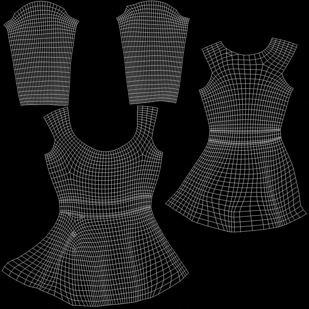 Female Super Hero Costume With Cape Low-poly 3D model_17