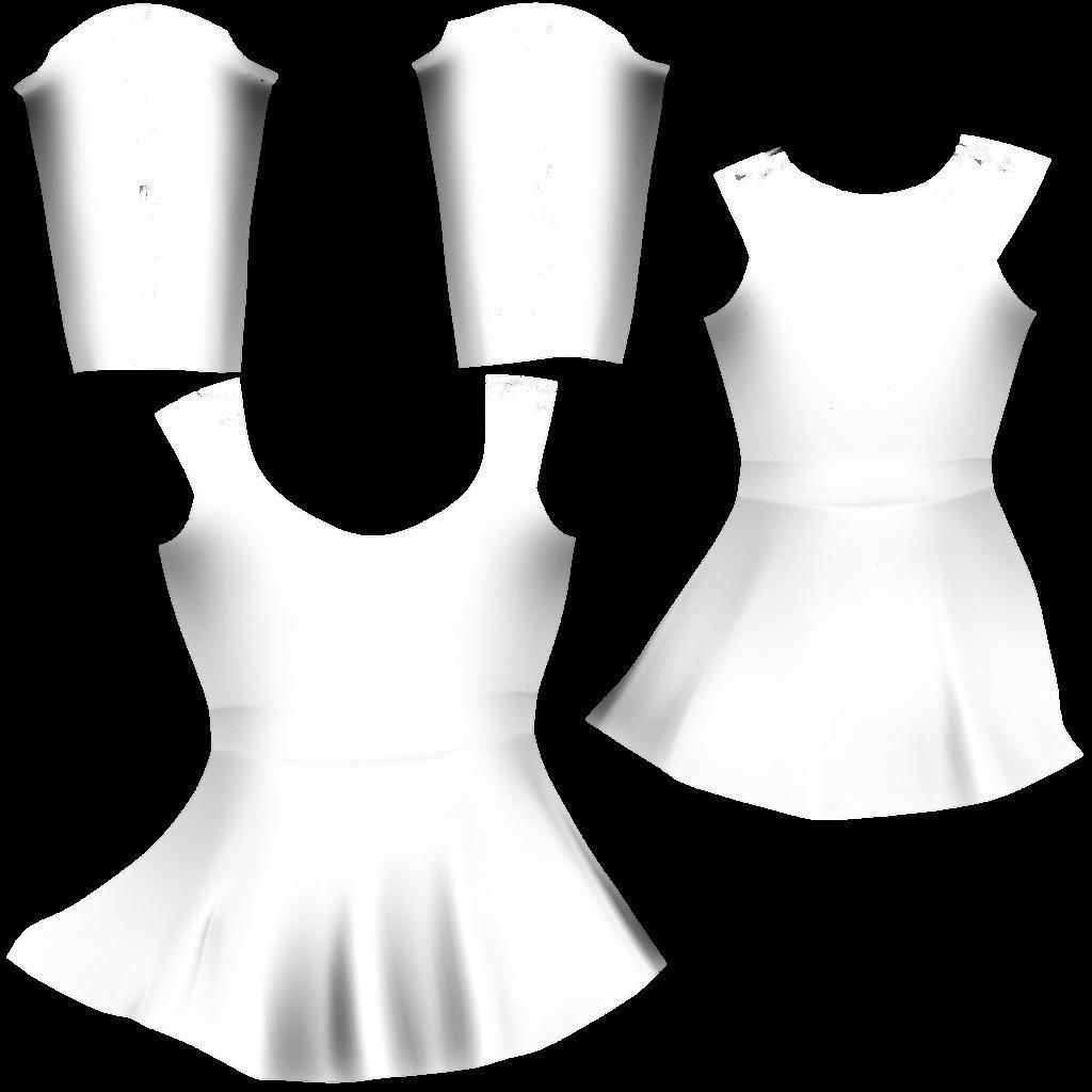 Female Super Hero Costume With Cape Low-poly 3D model_15