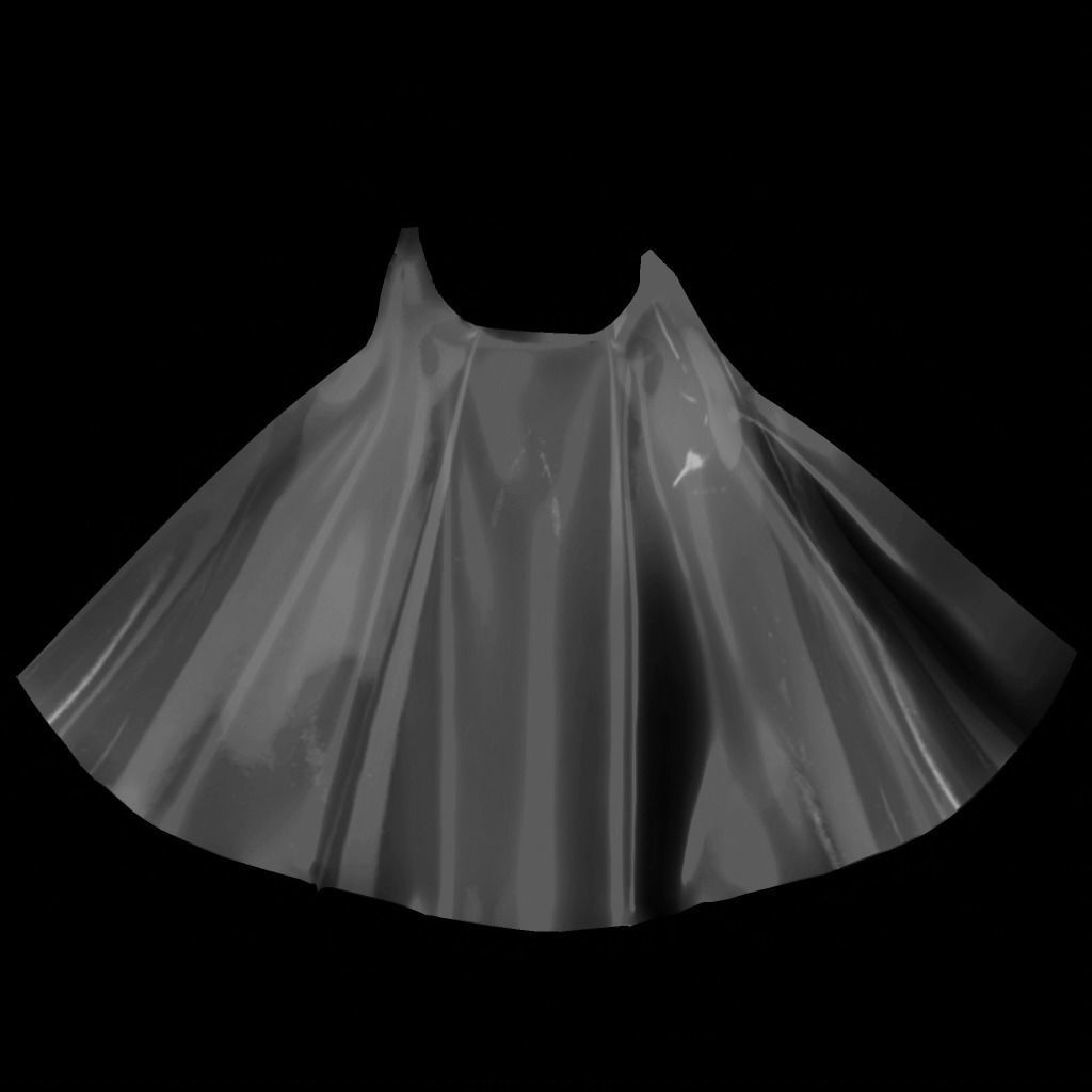 Female Super Hero Costume With Cape Low-poly 3D model_14