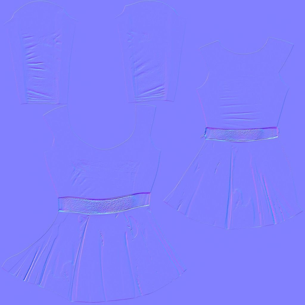 Female Super Hero Costume With Cape Low-poly 3D model_11