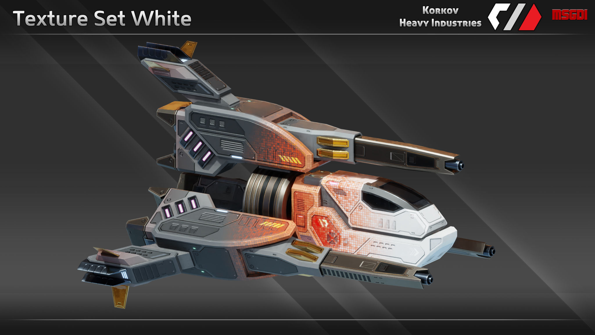 Spaceship Partisan Class Bomber Low-poly 3D model_11