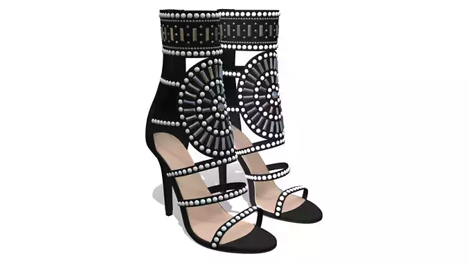 Crystal Ankle Wrap Gladiator Stiletto High Heel Sandals