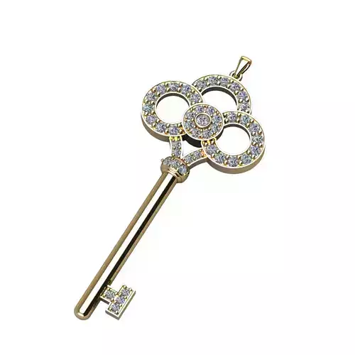 Diamond Key Pendant