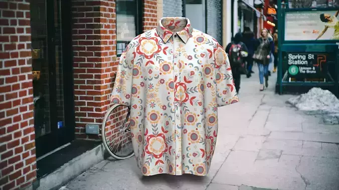 Short Sleeve Oversize Shirt Design 3D model