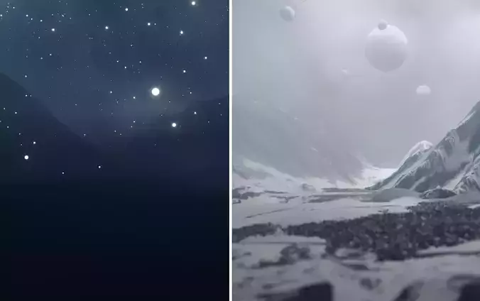 Snow Storm animation blender eevee 3D model