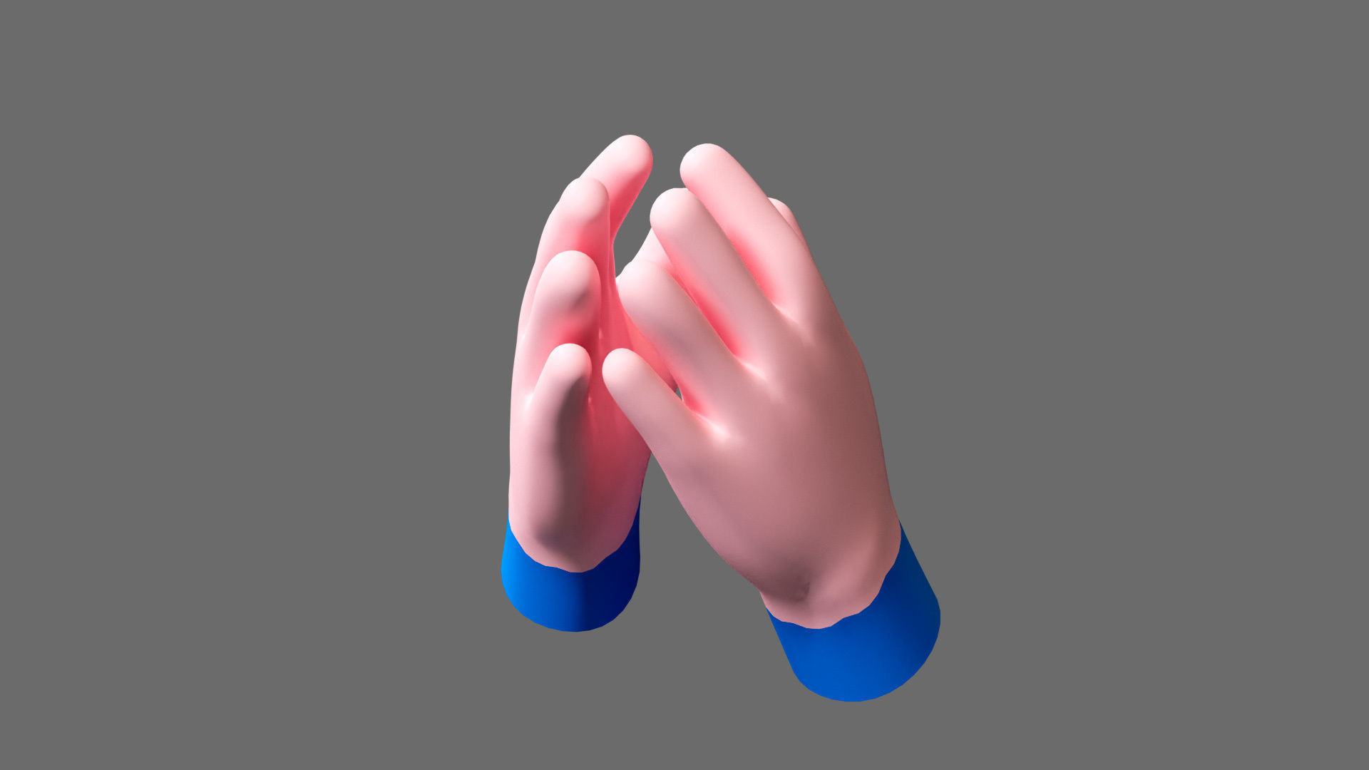 Cartoon hands Low-poly 3D model_19