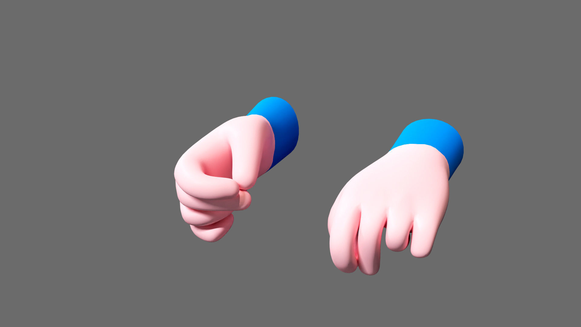 Cartoon hands Low-poly 3D model_6