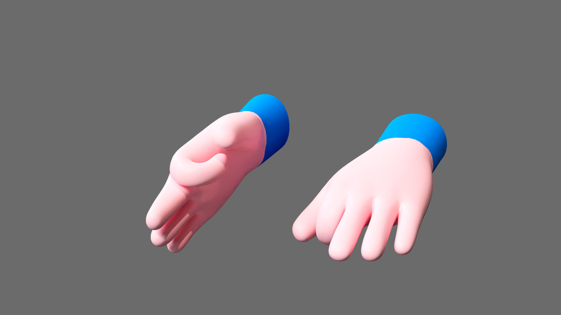 Cartoon hands Low-poly 3D model_23