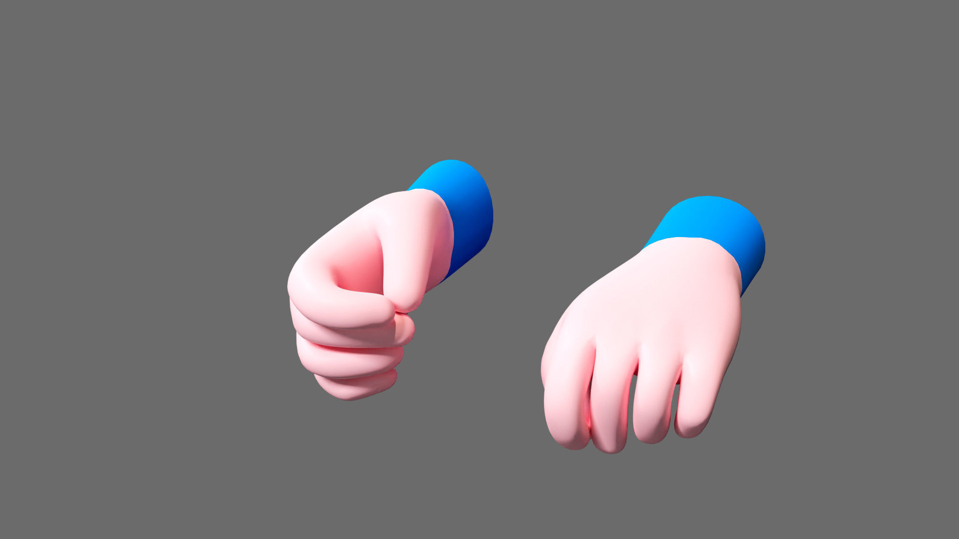 Cartoon hands Low-poly 3D model_16