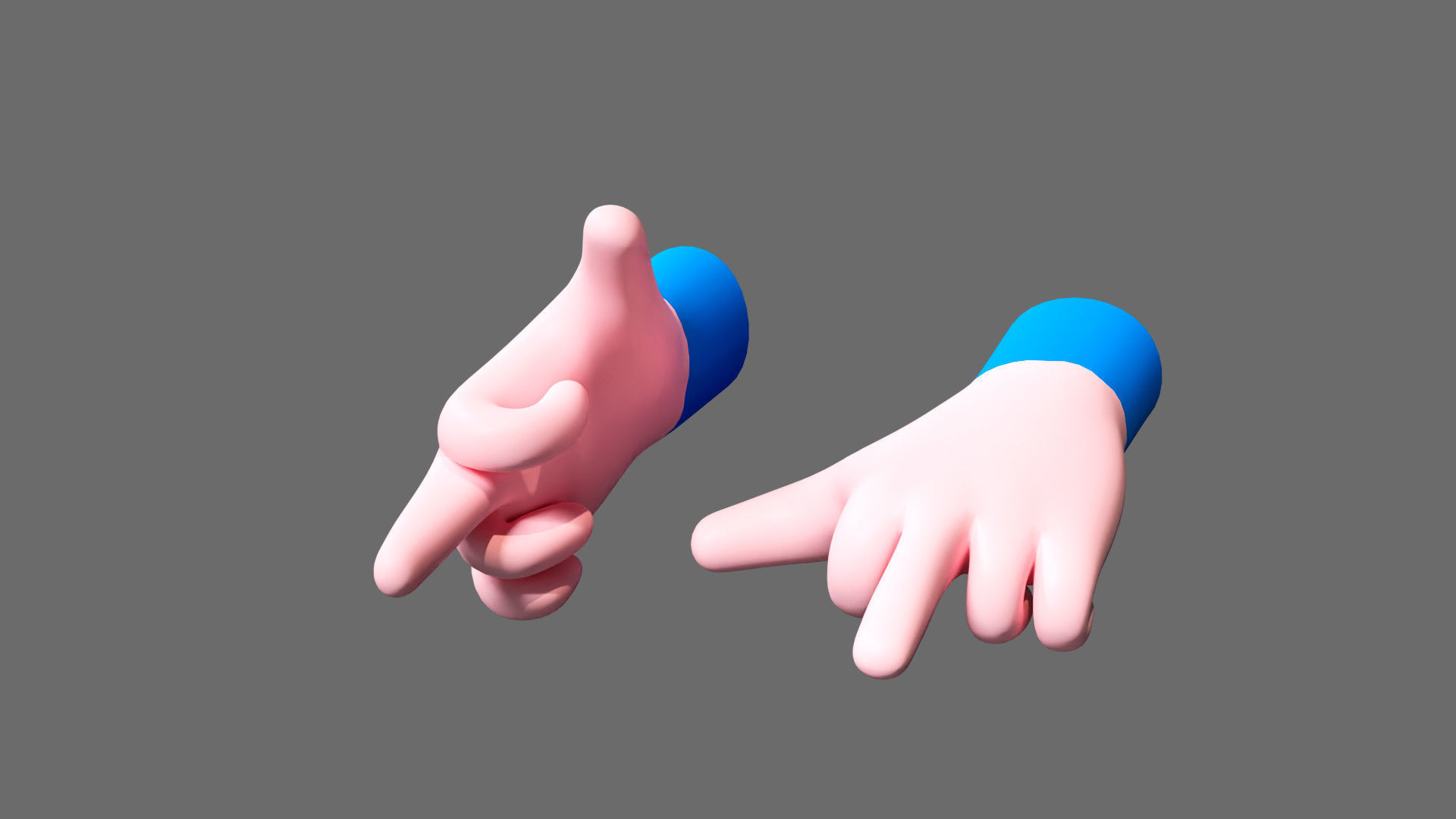 Cartoon hands Low-poly 3D model_20