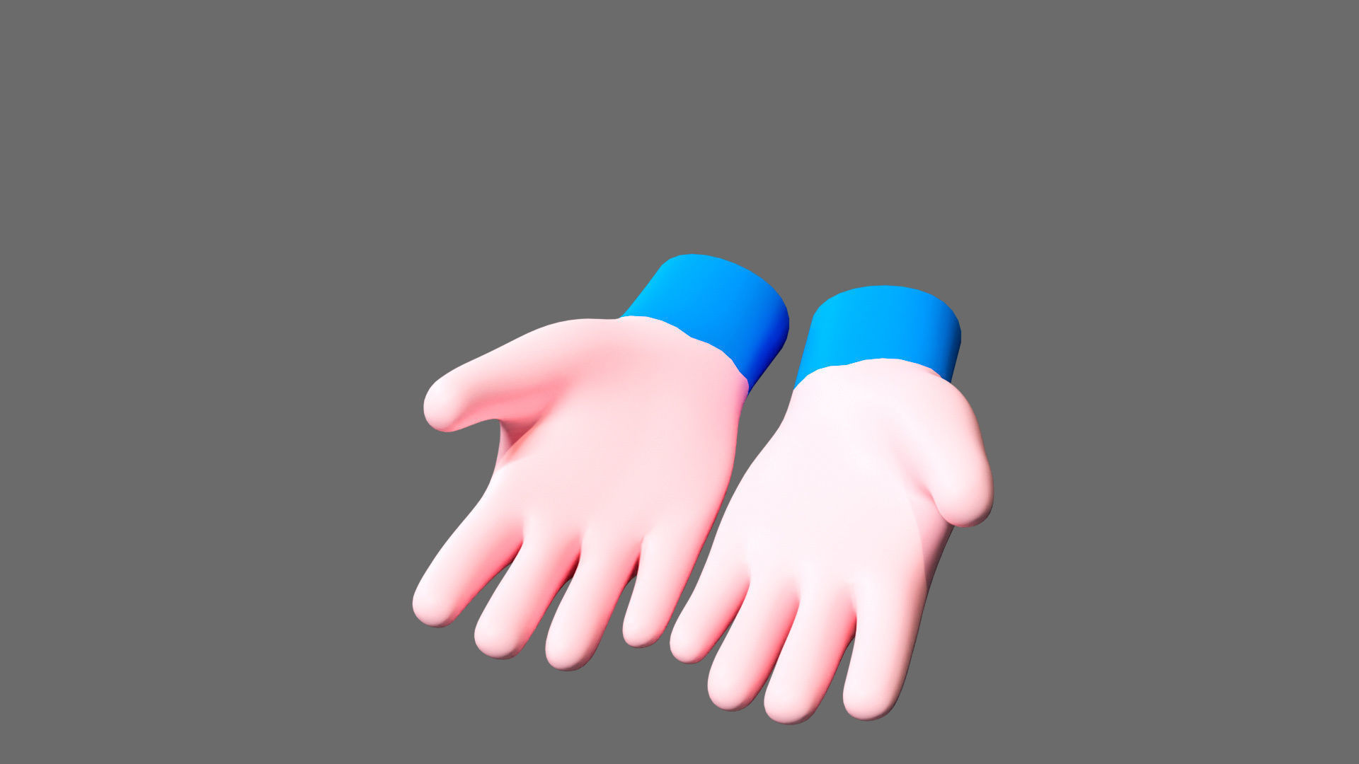 Cartoon hands Low-poly 3D model_8