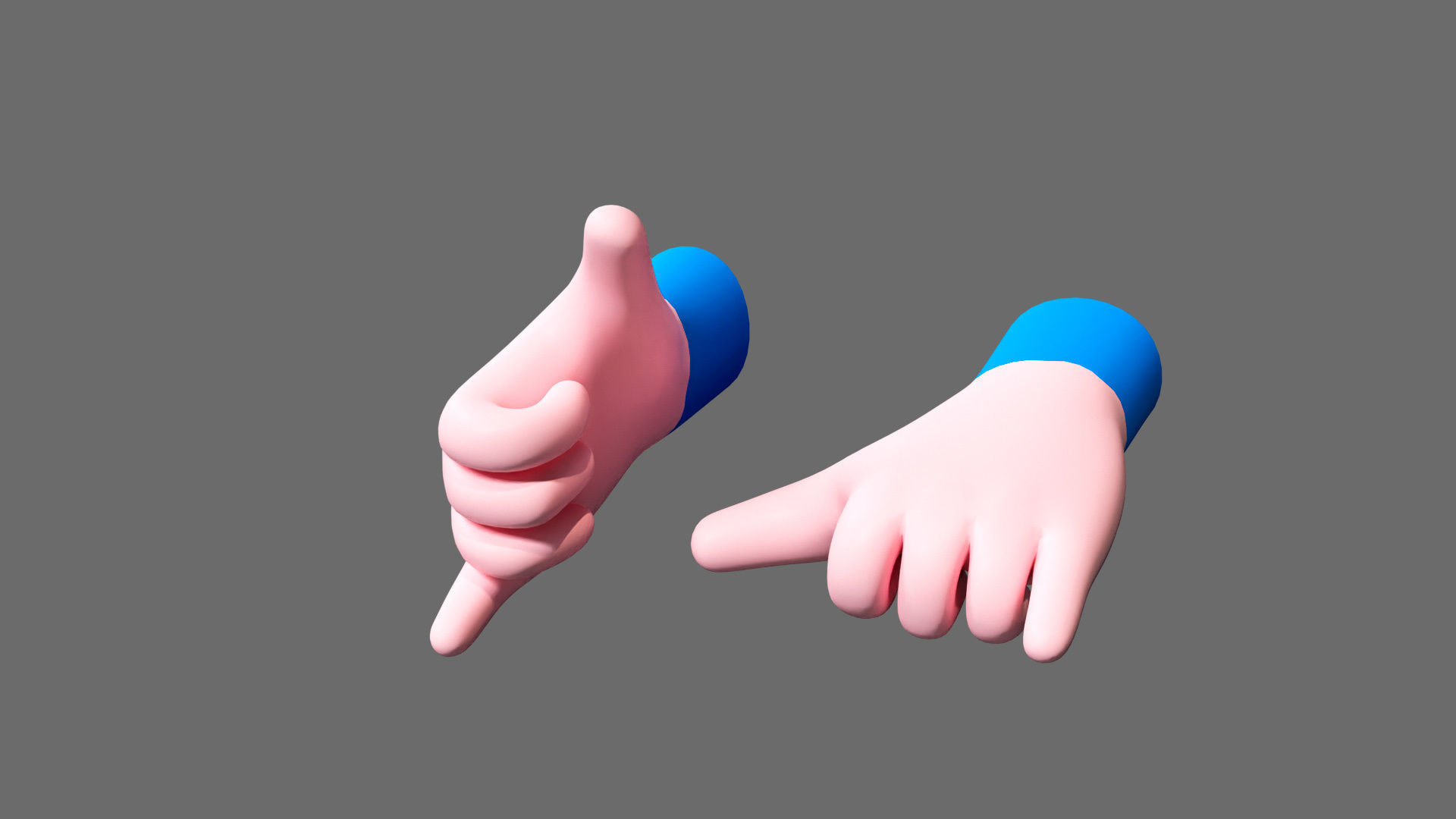 Cartoon hands Low-poly 3D model_17