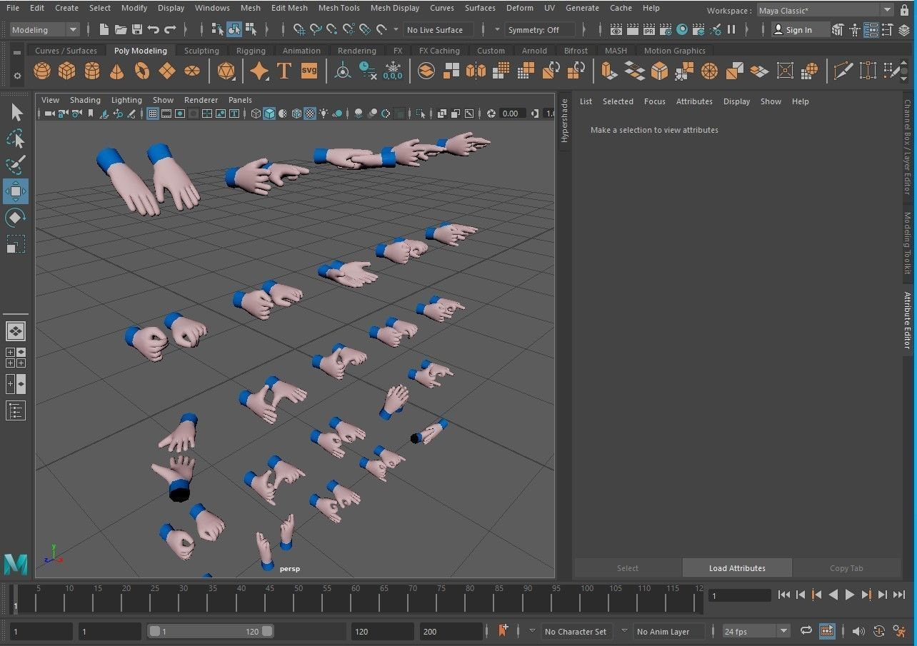 Cartoon hands Low-poly 3D model_32