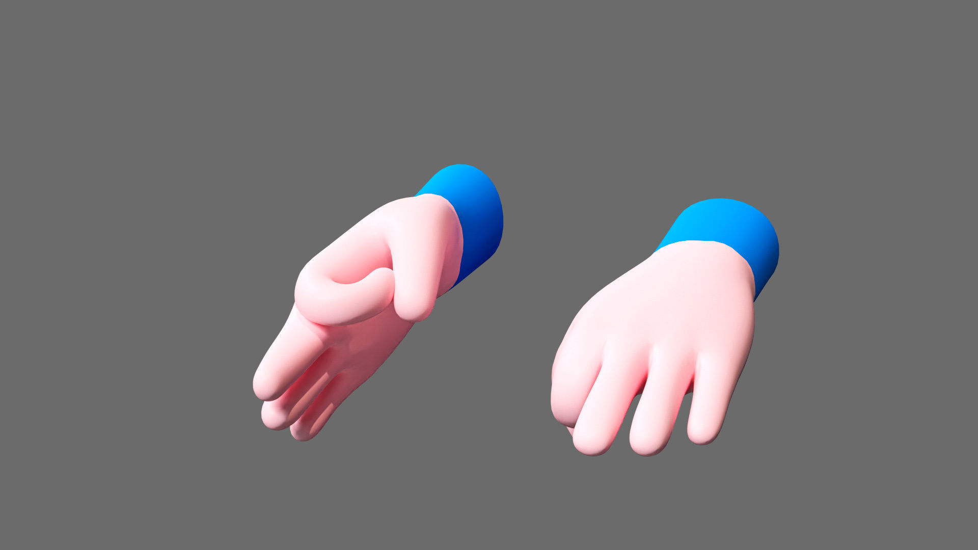 Cartoon hands Low-poly 3D model_18