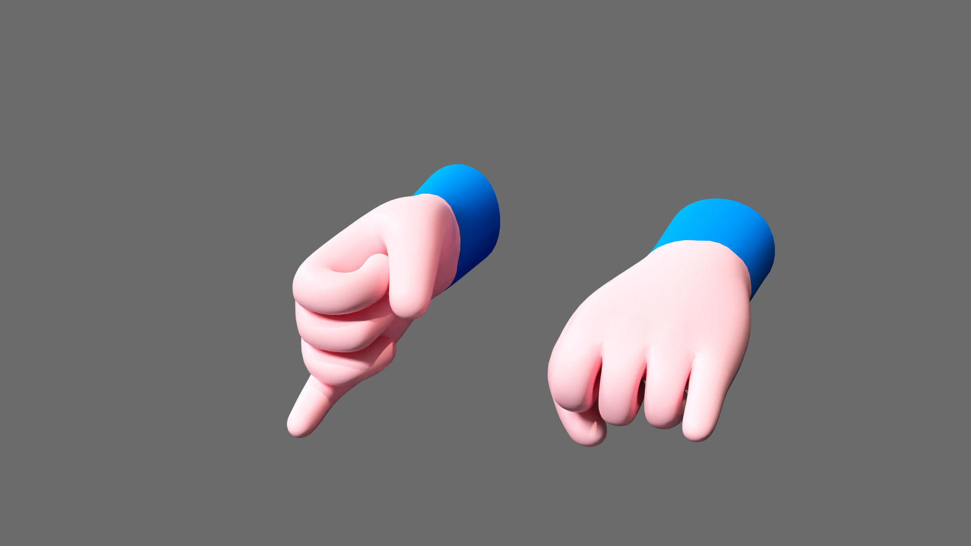 Cartoon hands Low-poly 3D model_24