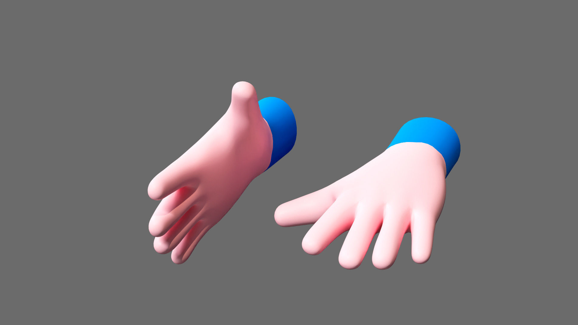 Cartoon hands Low-poly 3D model_12