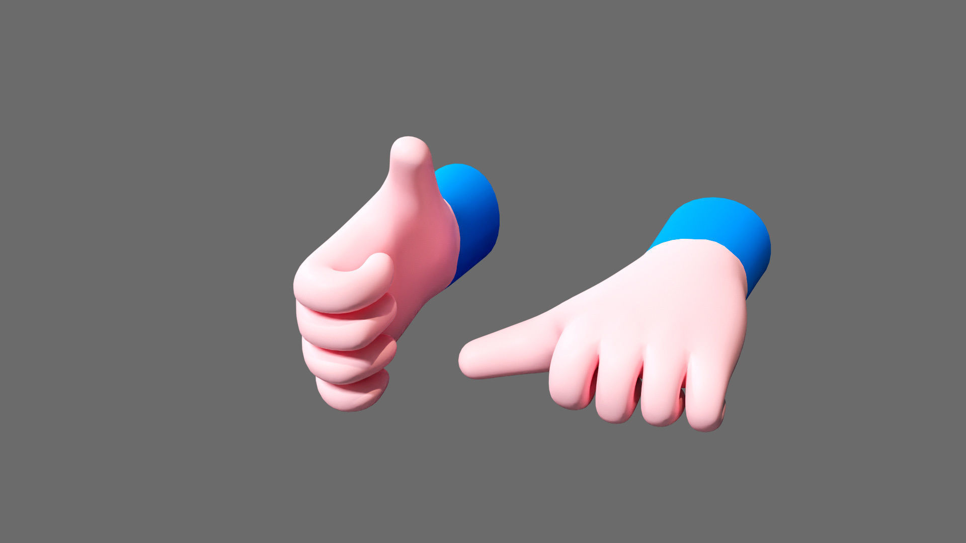 Cartoon hands Low-poly 3D model_13