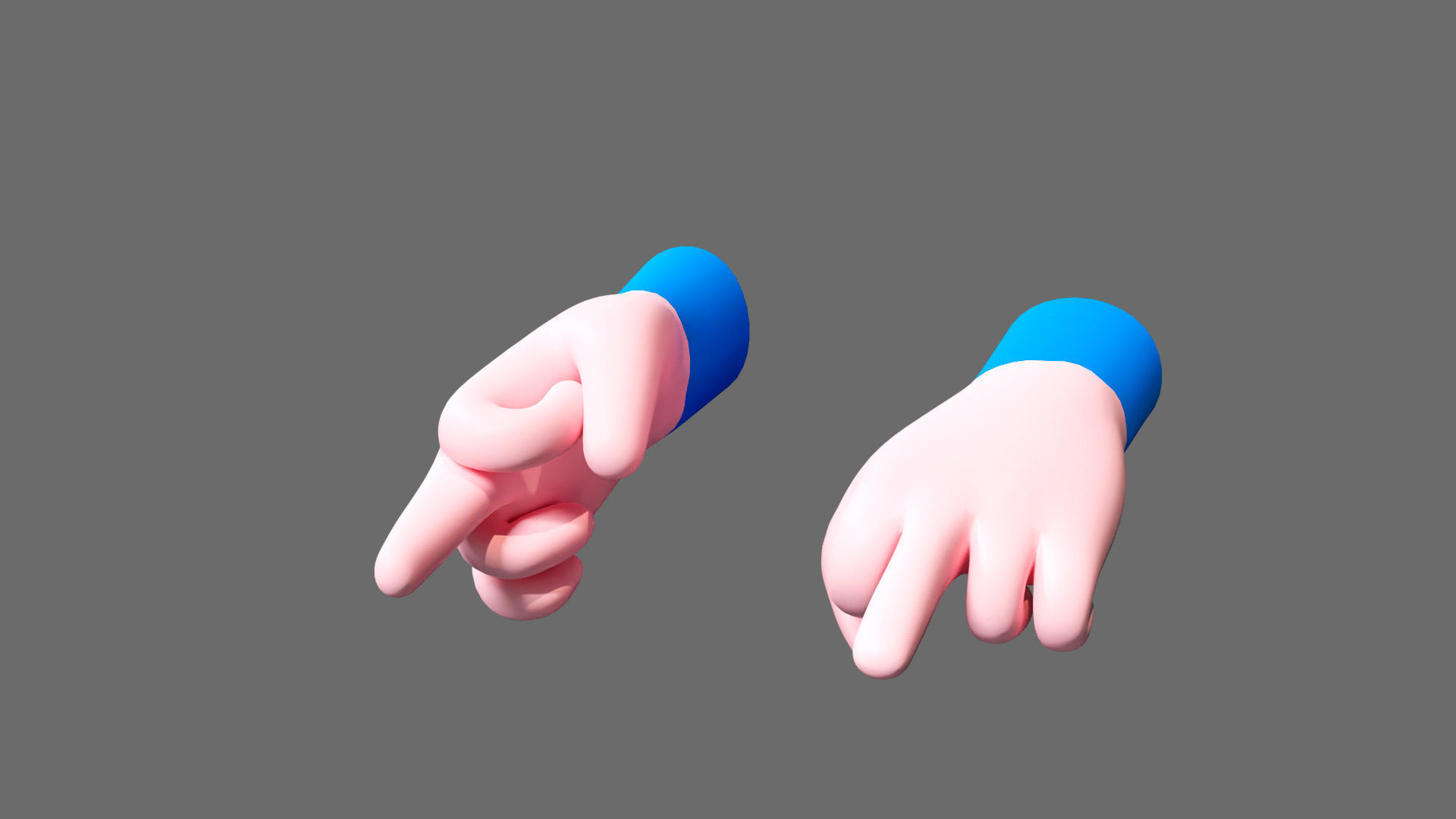 Cartoon hands Low-poly 3D model_15