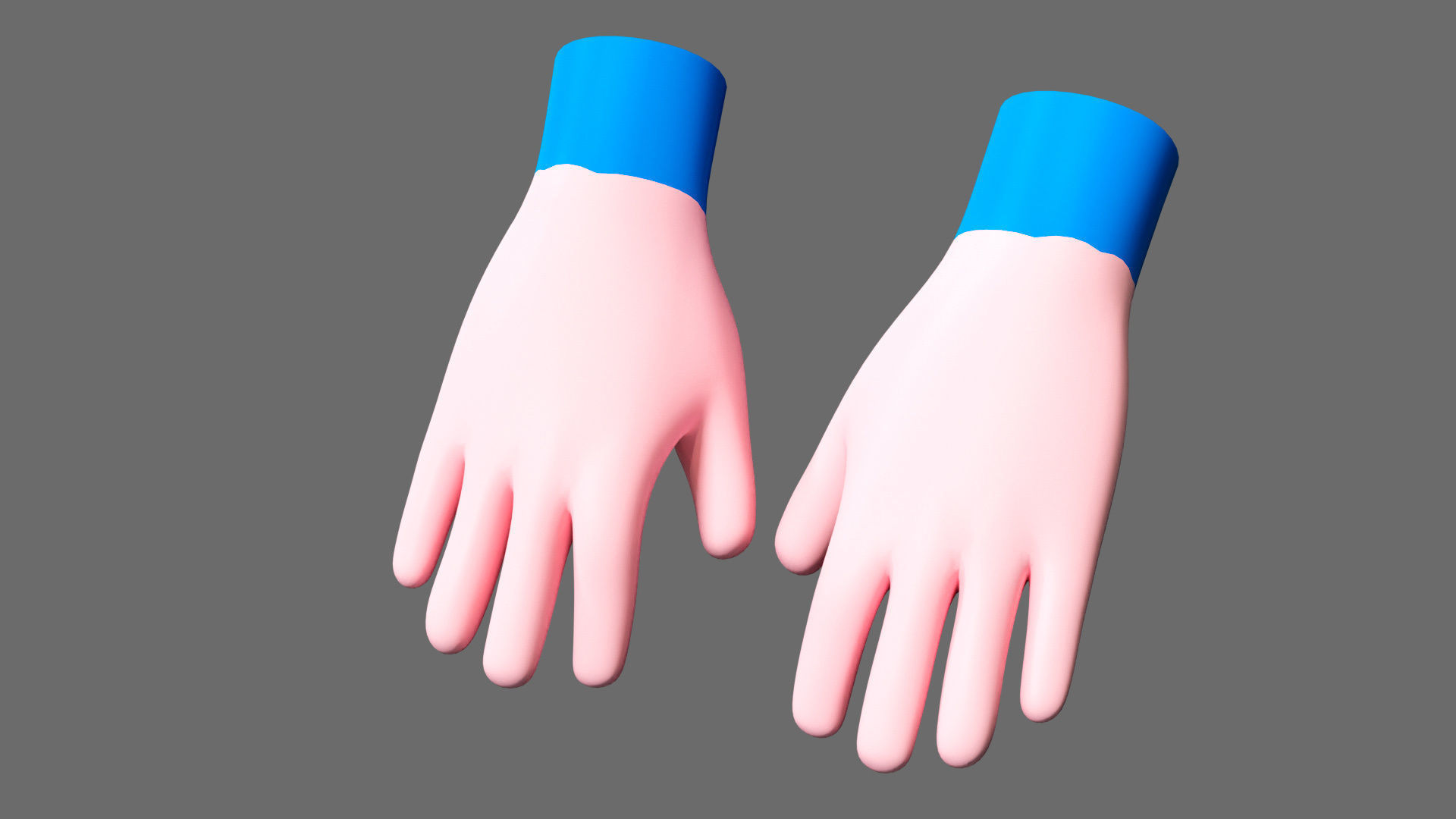 Cartoon hands Low-poly 3D model_1