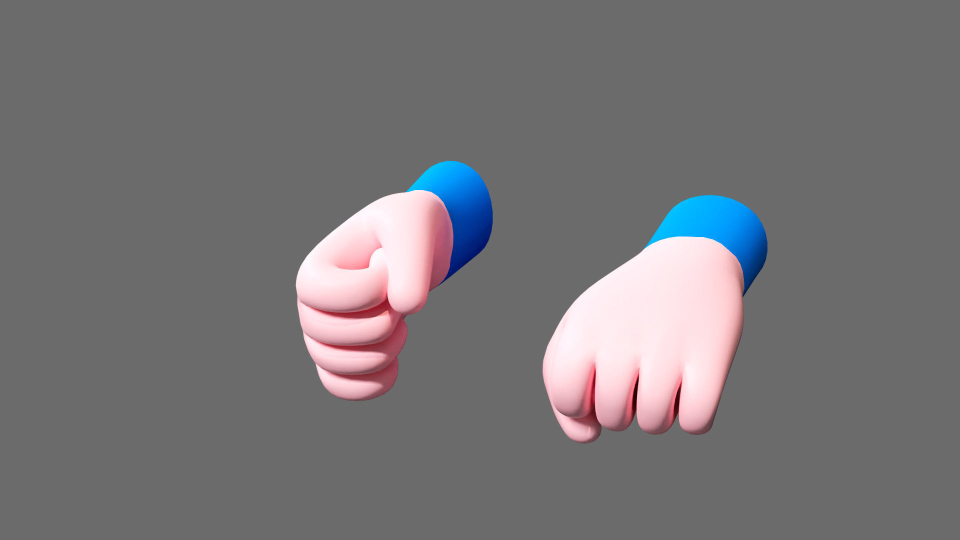 Cartoon hands Low-poly 3D model_9