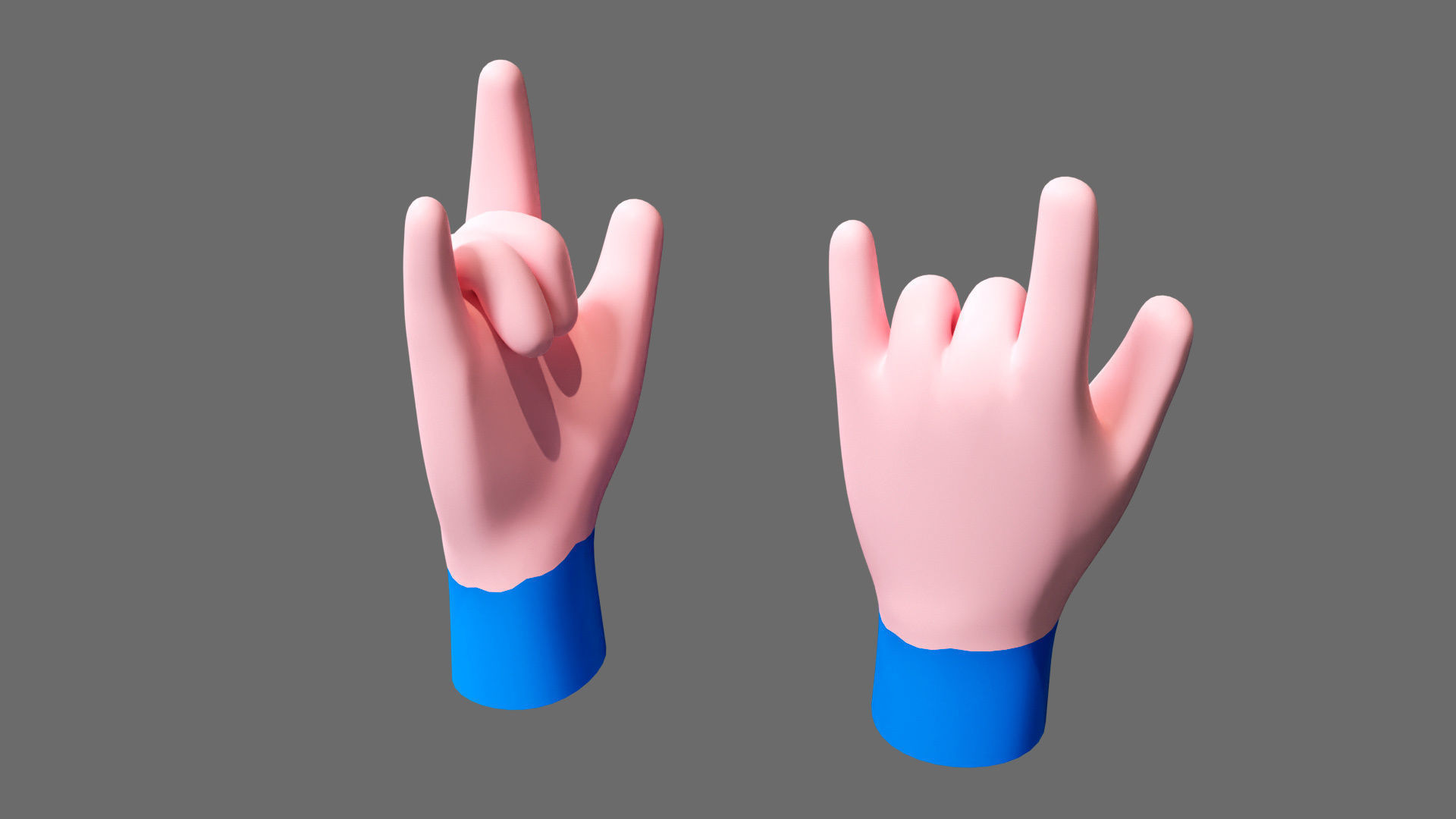 Cartoon hands Low-poly 3D model_22
