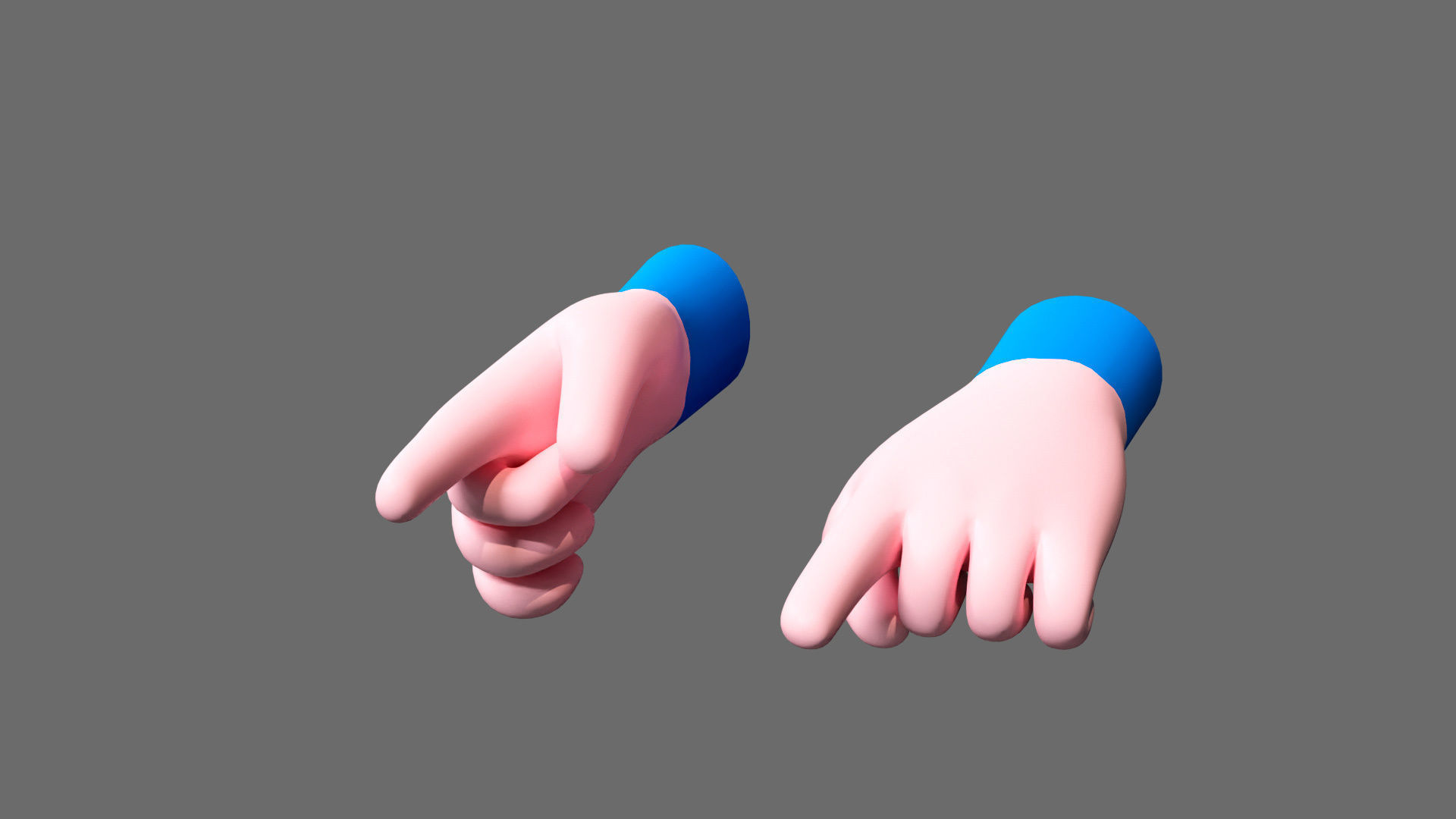 Cartoon hands Low-poly 3D model_7